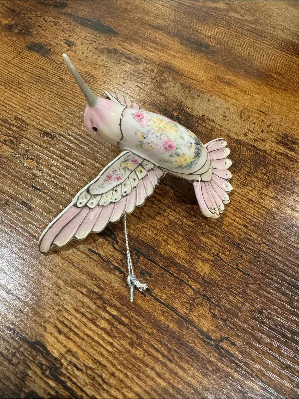 Pink Porcelain Hummingbird Ornament from Bradford Exchange by Lena Lou